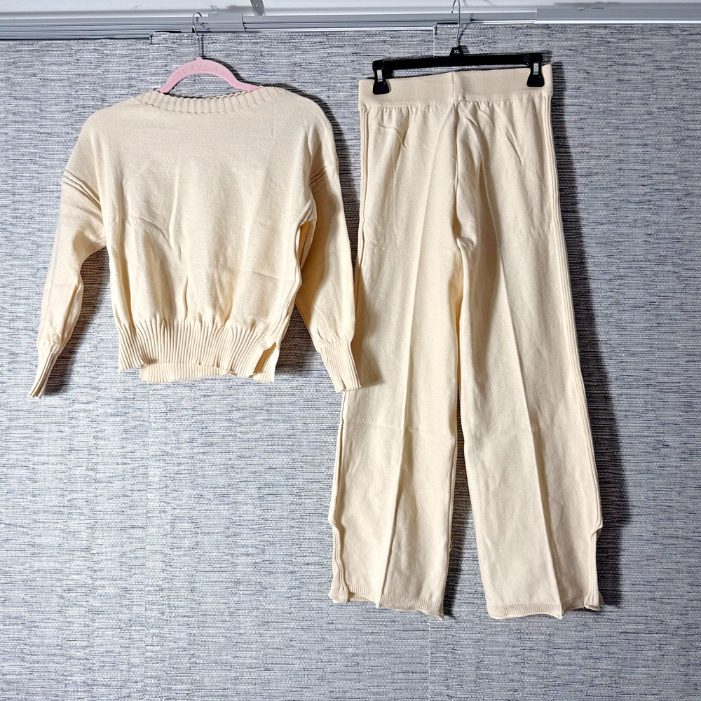 FME LS Top And Pants, Cream, Small